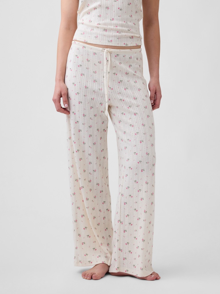 Pointelle Wide-Leg PJ Pants