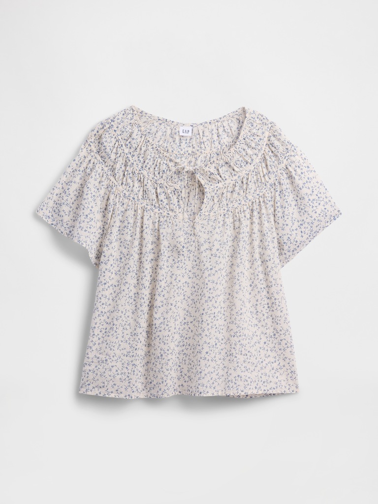 Splitneck Flutter Sleeve Top