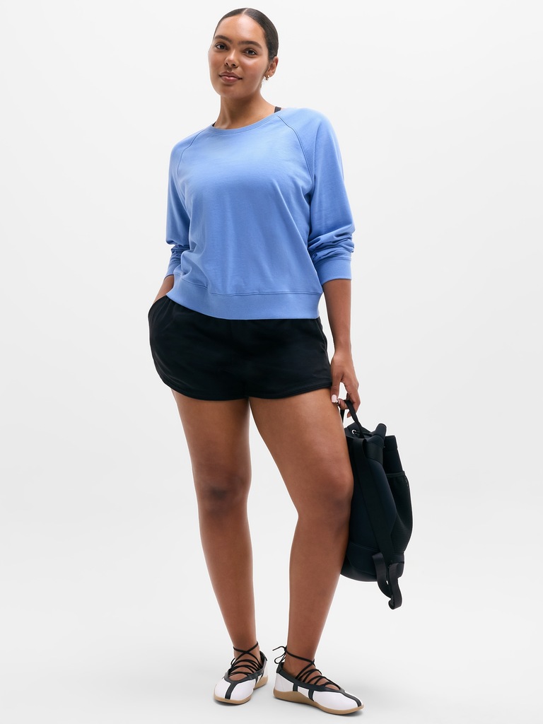 Airy Cotton Terry Crew Sweatshirt