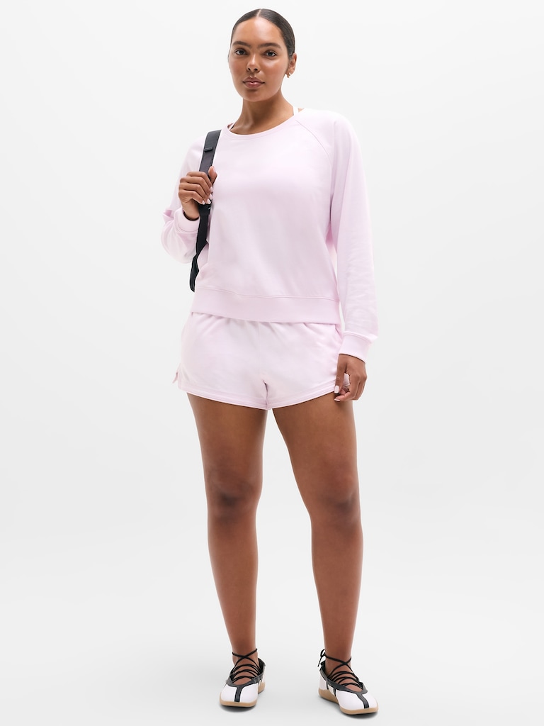 Airy Cotton Terry Crew Sweatshirt