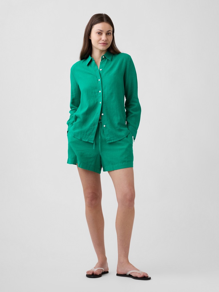 Linen-Blend Easy Shirt