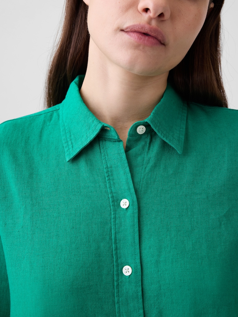 Linen-Blend Easy Shirt