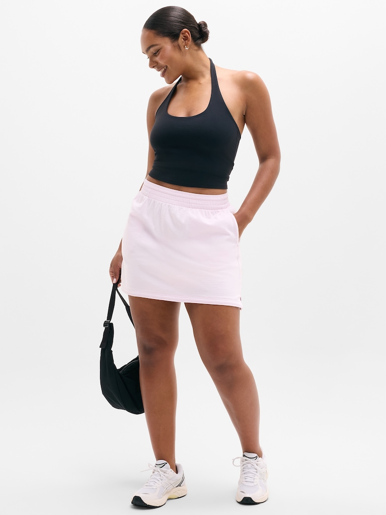 Airy Cotton Terry Mid Rise Mini Skirt