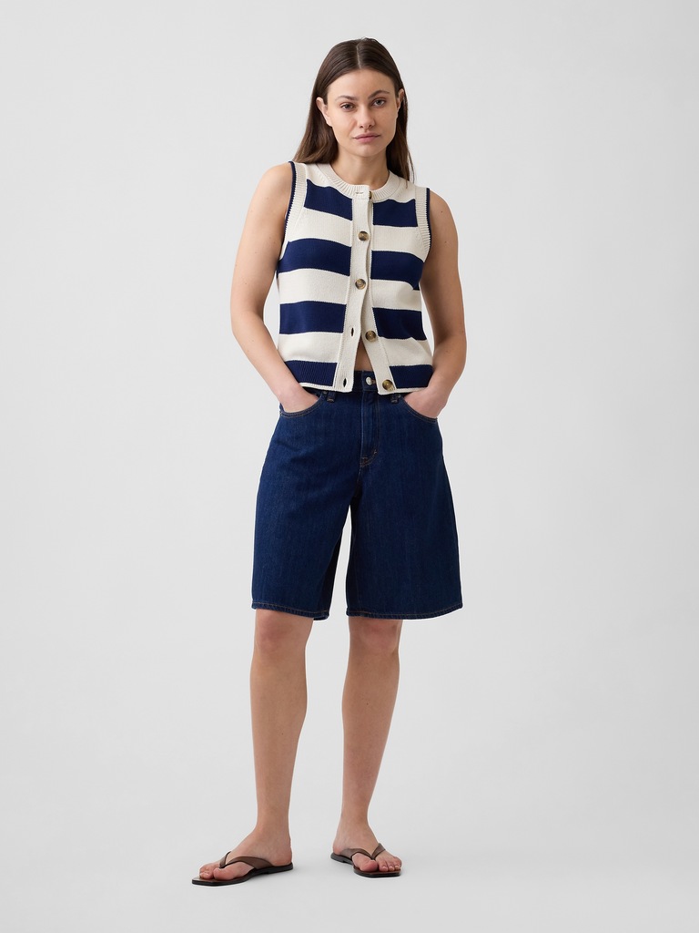 Sleeveless Button-Up Sweater