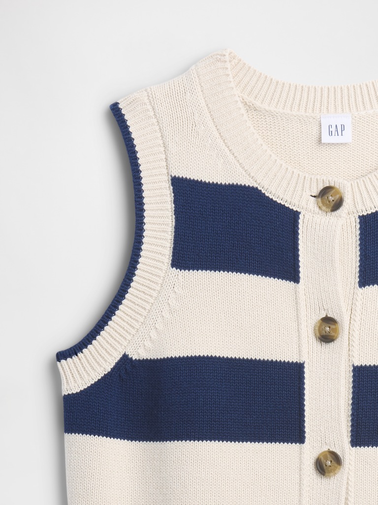 Sleeveless Button-Up Sweater