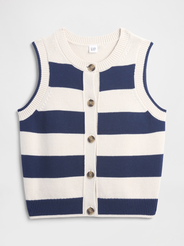 Sleeveless Button-Up Sweater