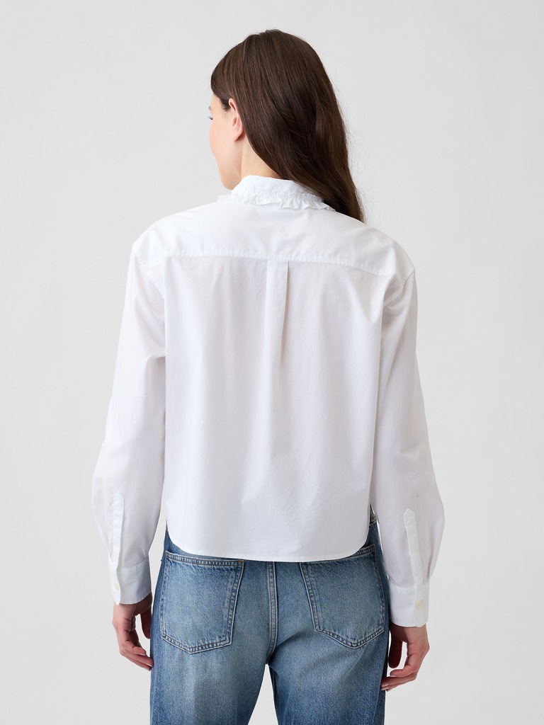 Relaxed Cropped Poplin Shirt
