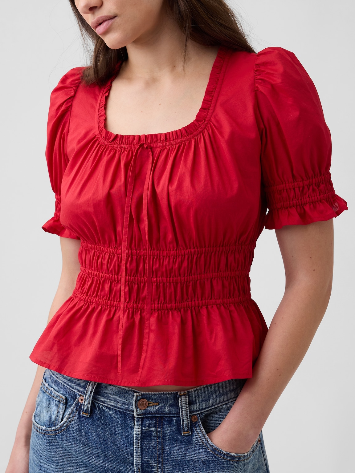Smocked Puff Sleeve Top