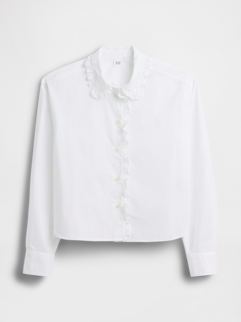 Relaxed Cropped Poplin Shirt