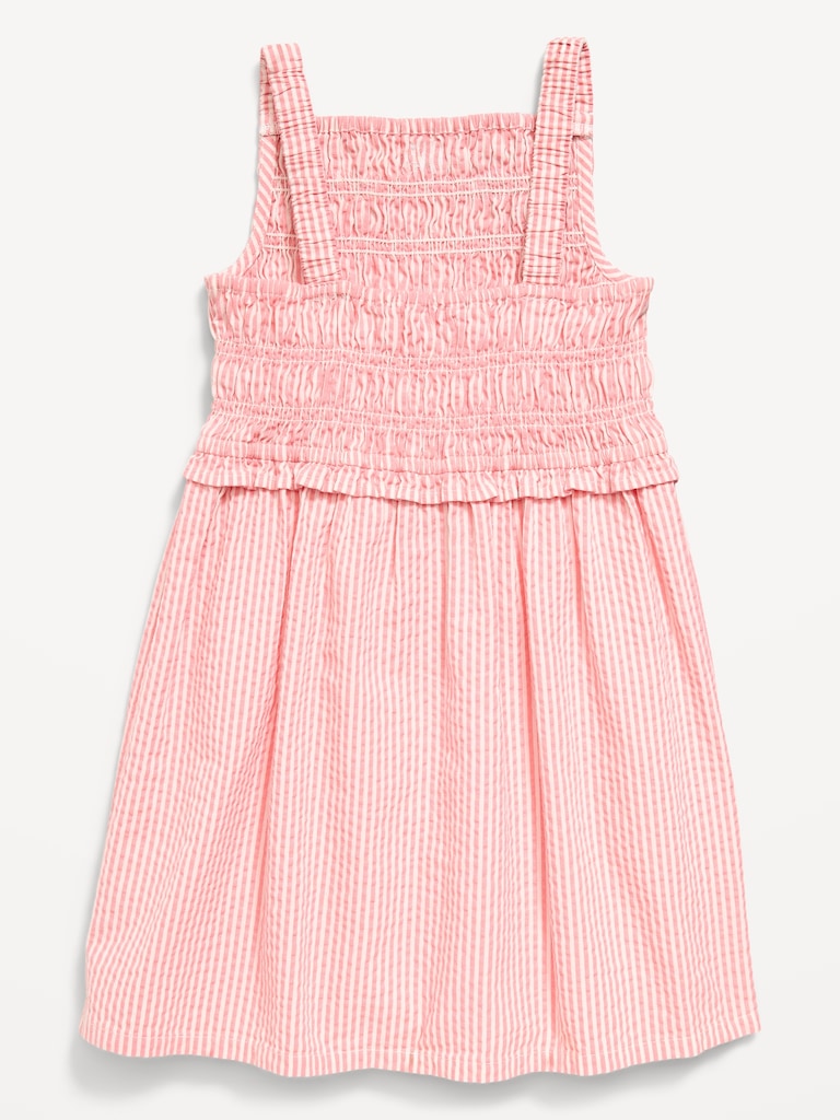 Sleeveless Smocked Textured Dress for Toddler Girls