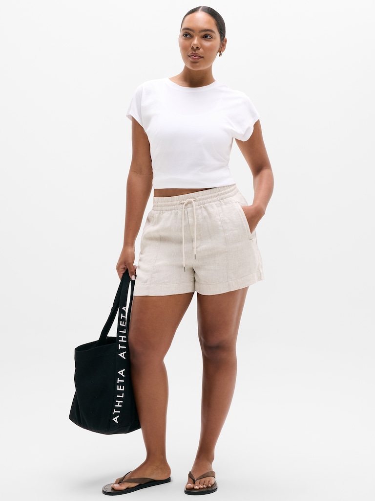 Retreat Linen Mid Rise 4" Short