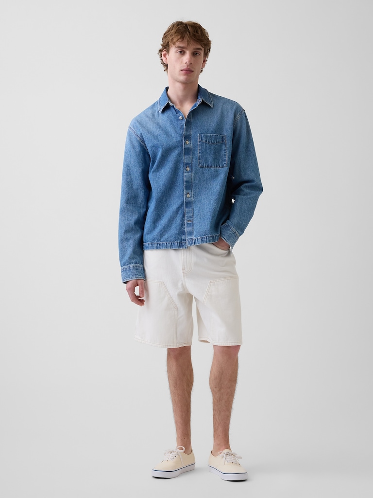 9" Loose Denim Carpenter Shorts