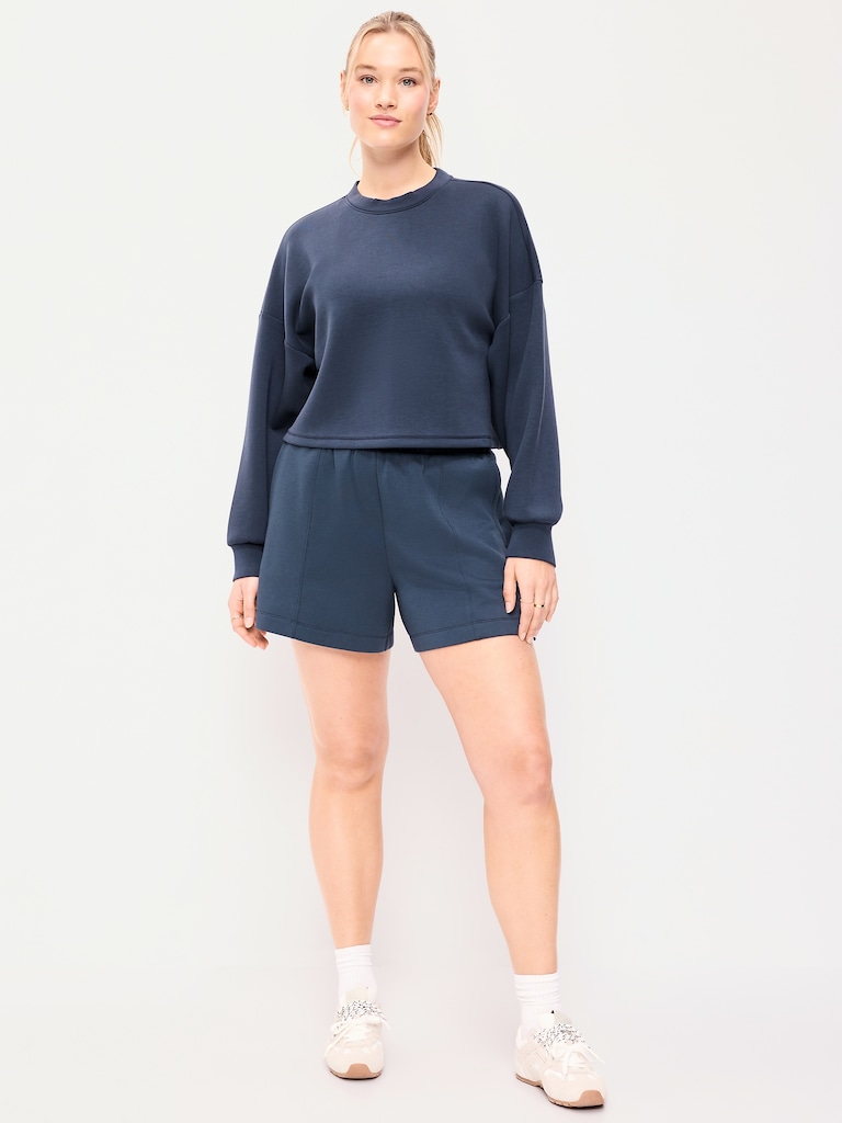 High-Waisted Bounce Fleece Shorts -- 5-inch inseam