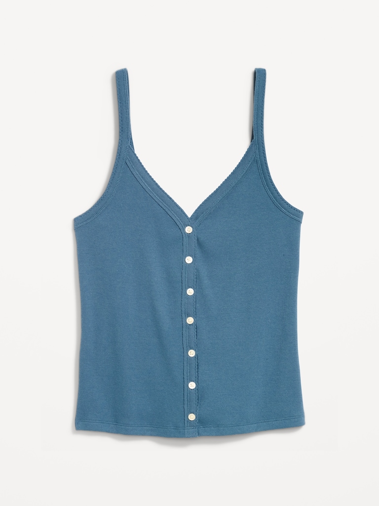 Button-Front Cami Tank Top