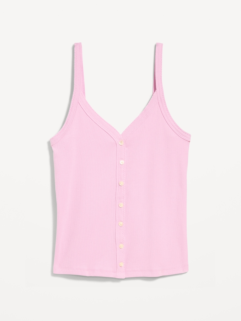 Button-Front Cami Tank Top