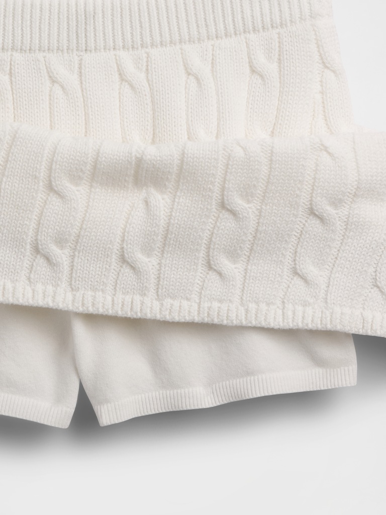 100% Cotton Cable-Knit Mini Skort
