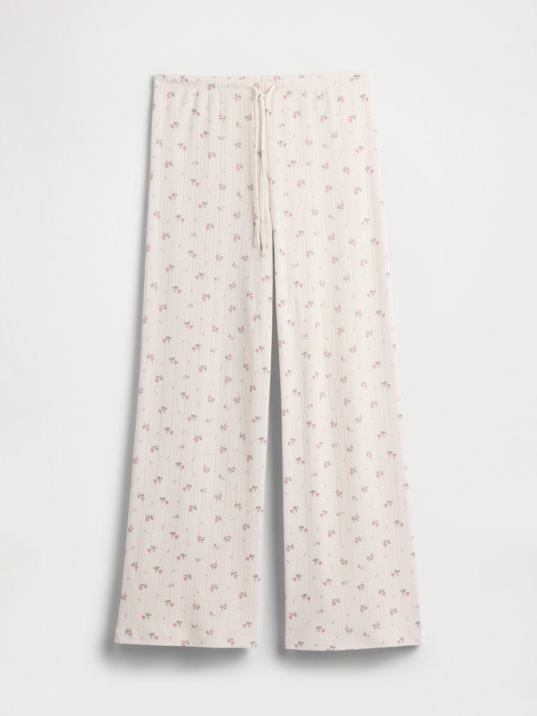 Pointelle Wide-Leg PJ Pants