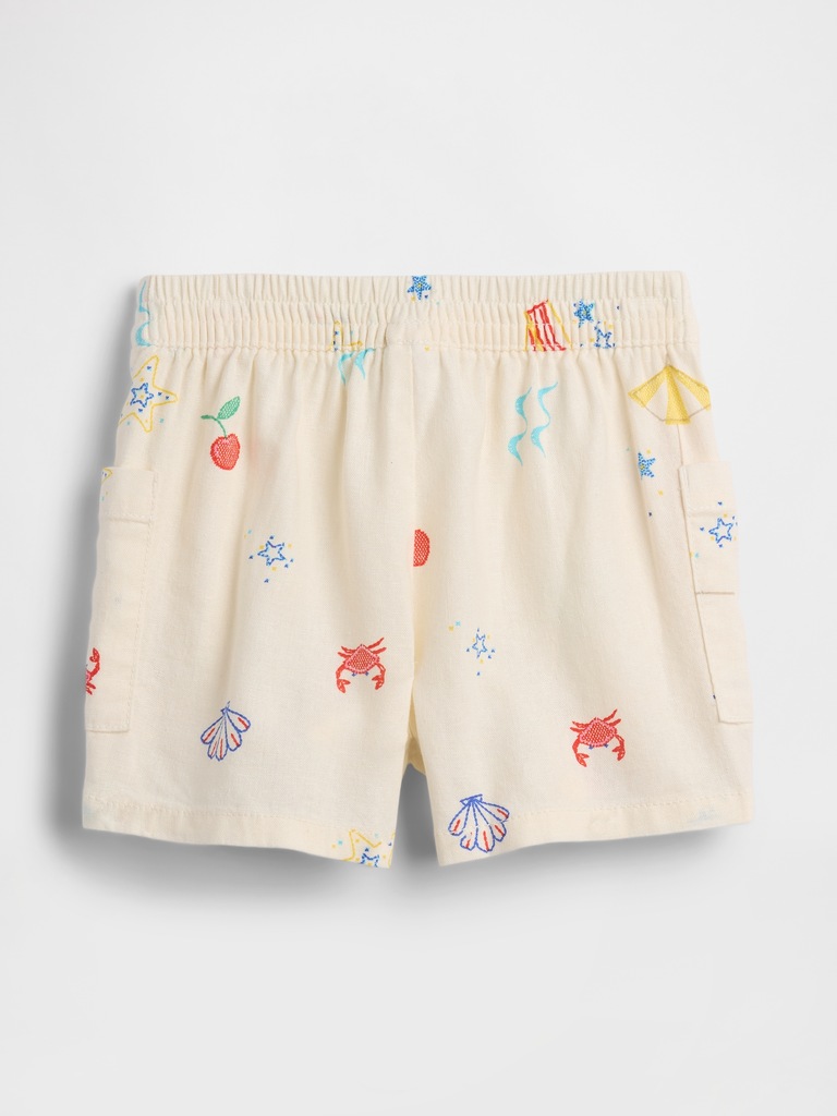 babyGap Pull-On Linen-Blend Cargo Shorts