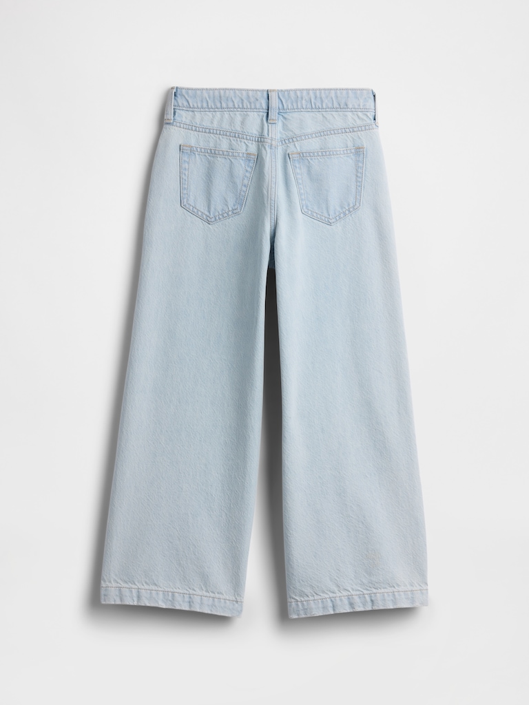 Kids High Rise Wide-Leg Jeans