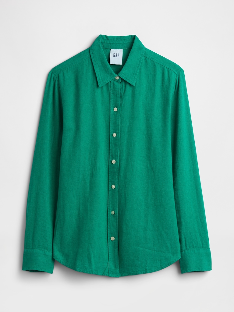 Linen-Blend Easy Shirt