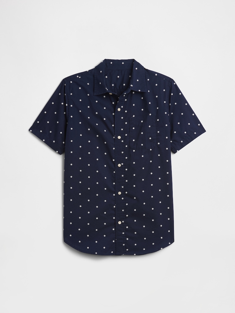 Kids Print Poplin Shirt