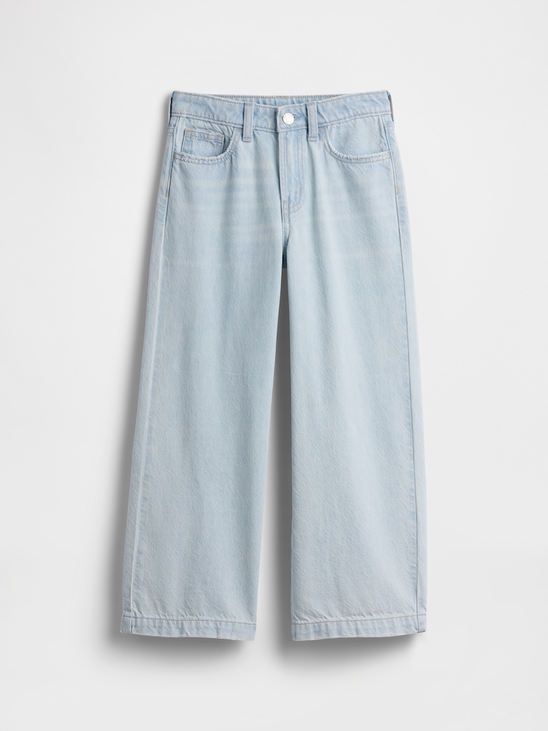 Kids High Rise Wide-Leg Jeans