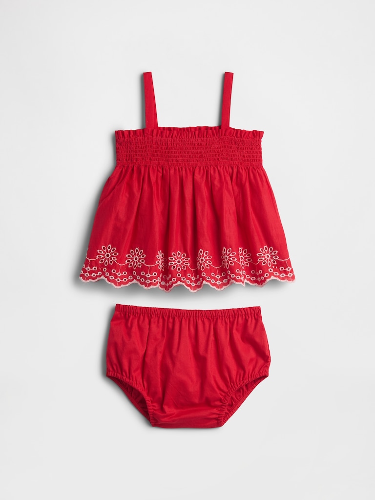 Baby Eyelet Two-Piece Outfit Set