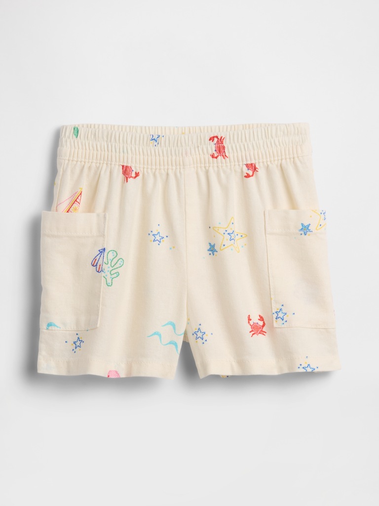 babyGap Pull-On Linen-Blend Cargo Shorts