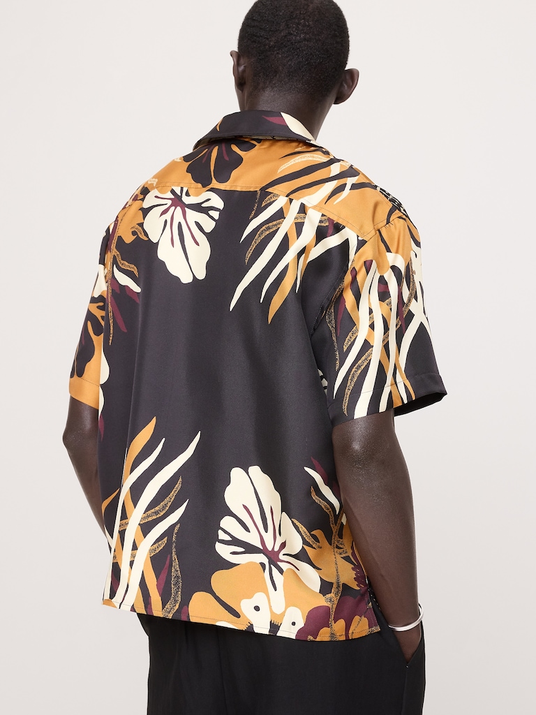 Standard-Fit Silk Resort Shirt