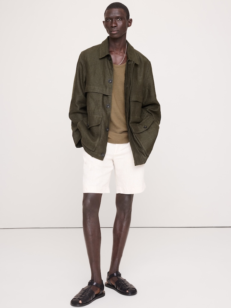 Linen Canvas Utility Jacket