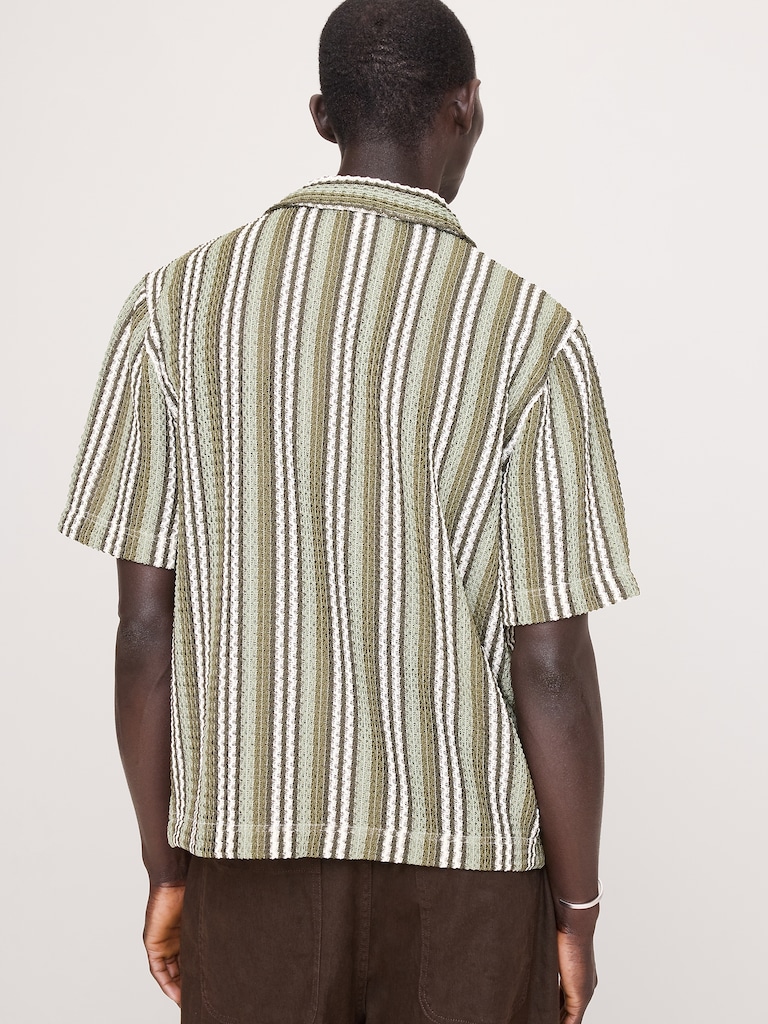 Crochet Stripe Resort Shirt