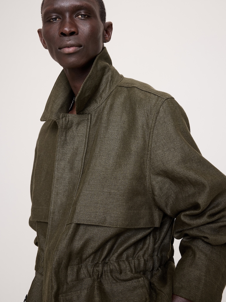 Linen Canvas Utility Jacket