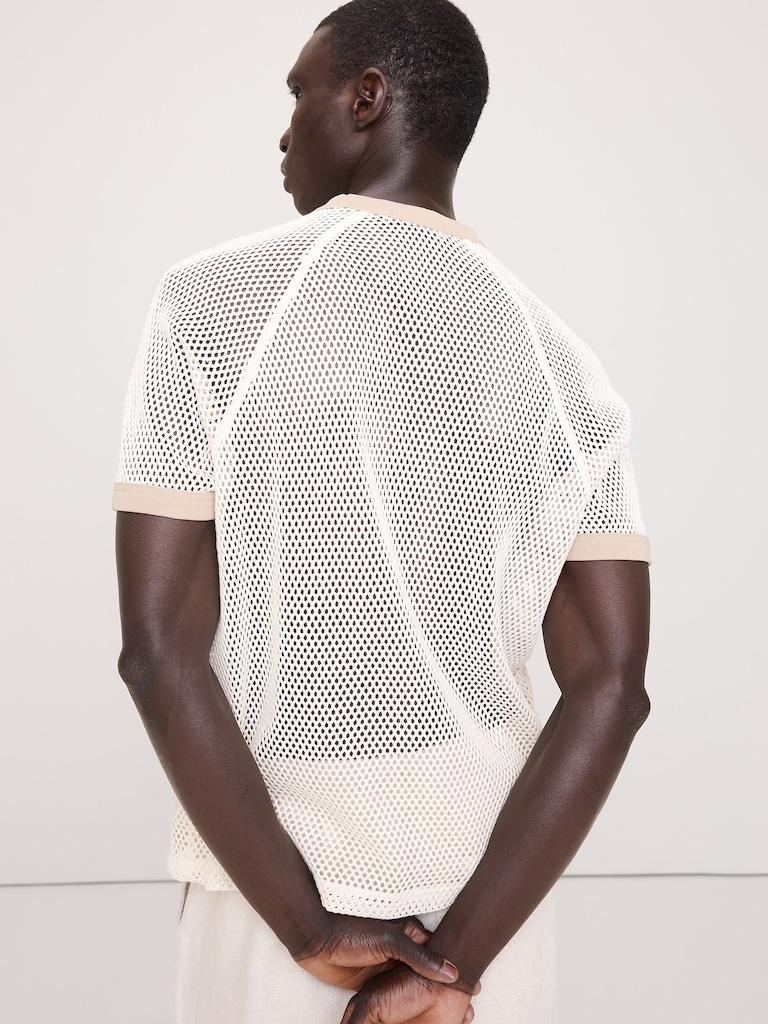 T-shirt en coton à mailles