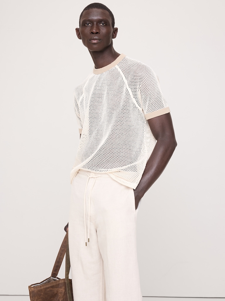 T-shirt en coton à mailles
