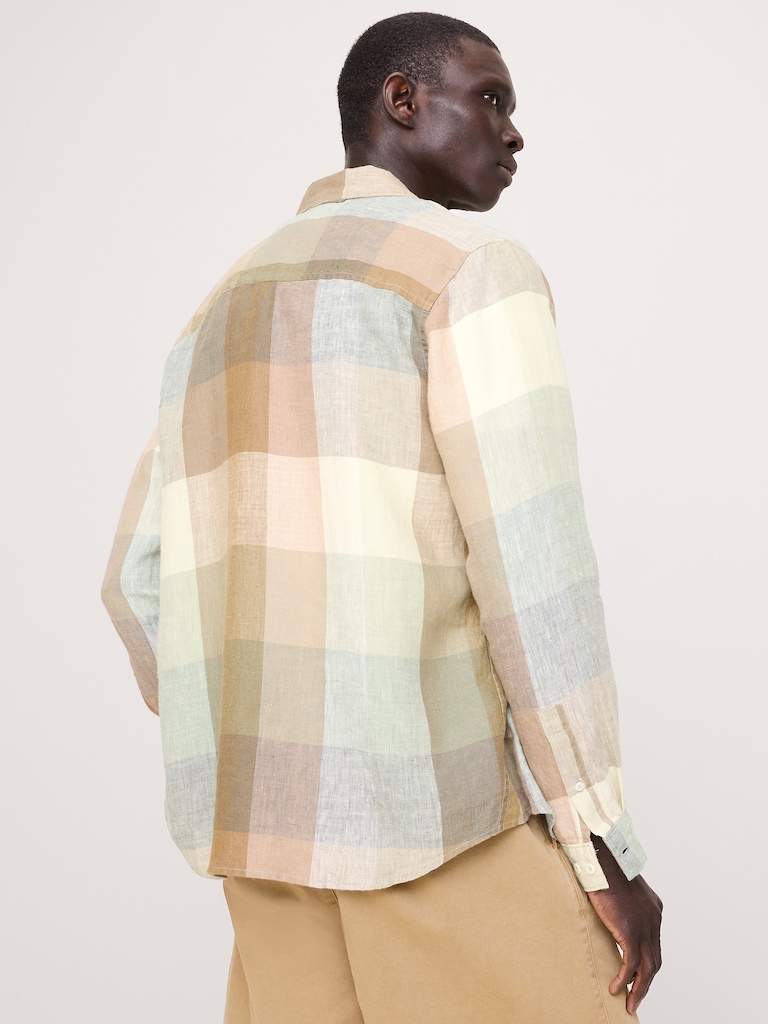 Archive Reissue Standard-Fit Plaid Linen Shirt