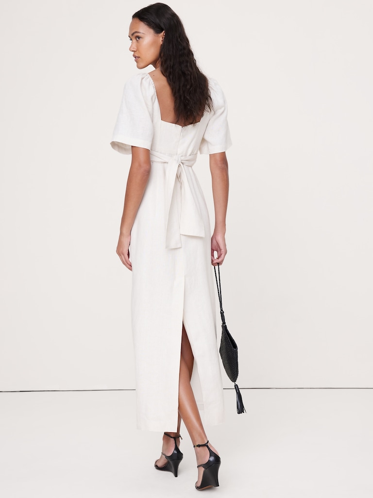 Linen Sweetheart Maxi Dress