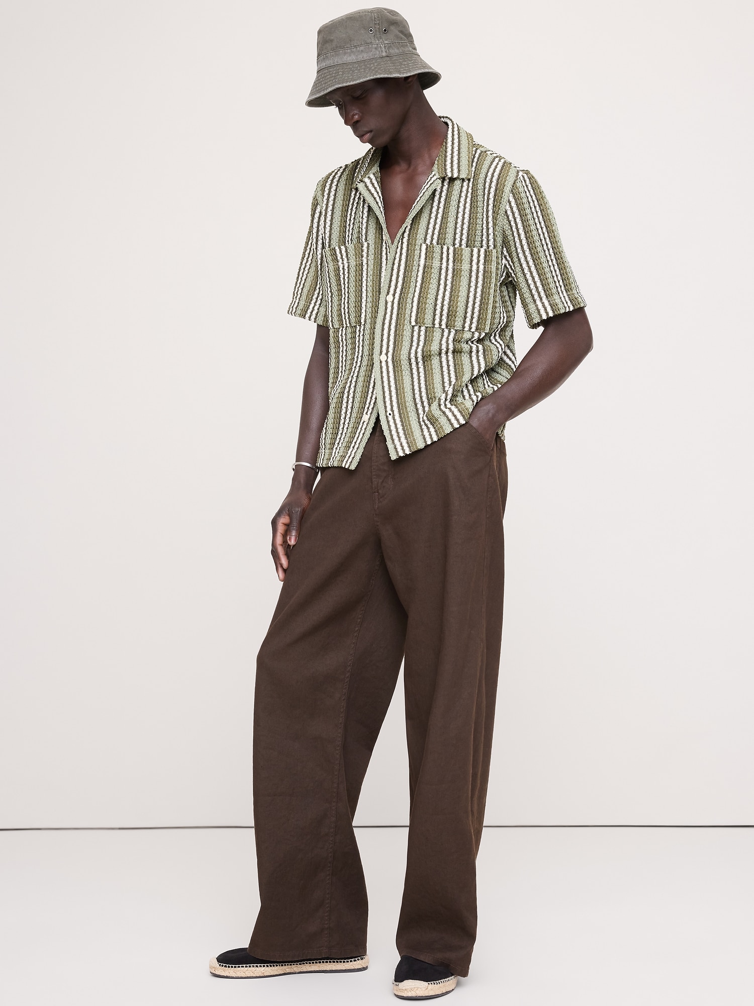Crochet Stripe Resort Shirt | Banana Republic