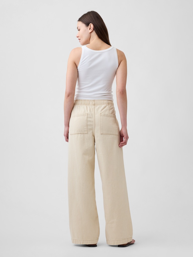 High Rise Pull-On Wide-Leg Jeans