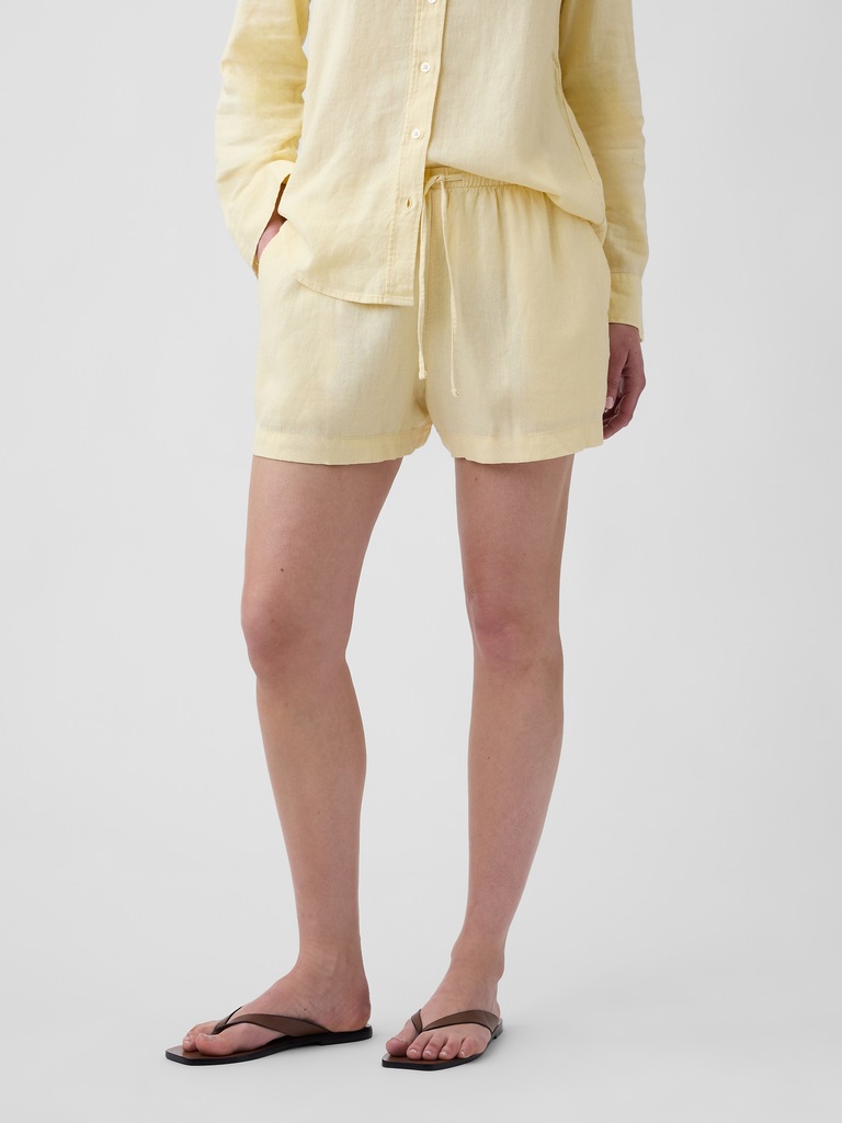 4" Pull-On Linen-Blend Shorts