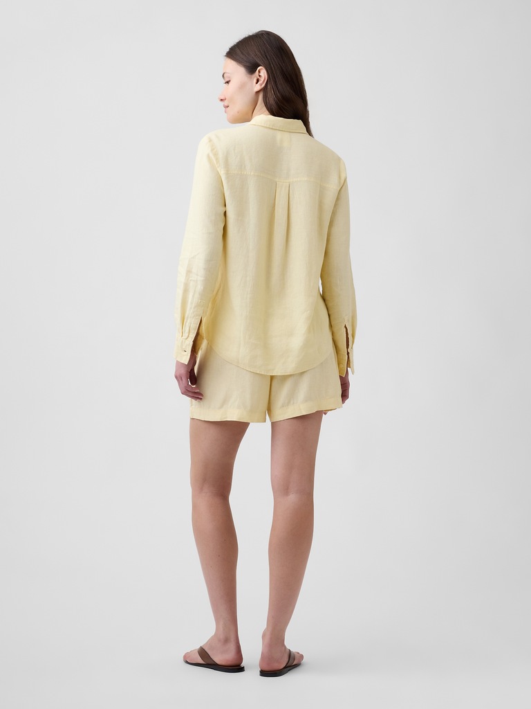 4" Pull-On Linen-Blend Shorts