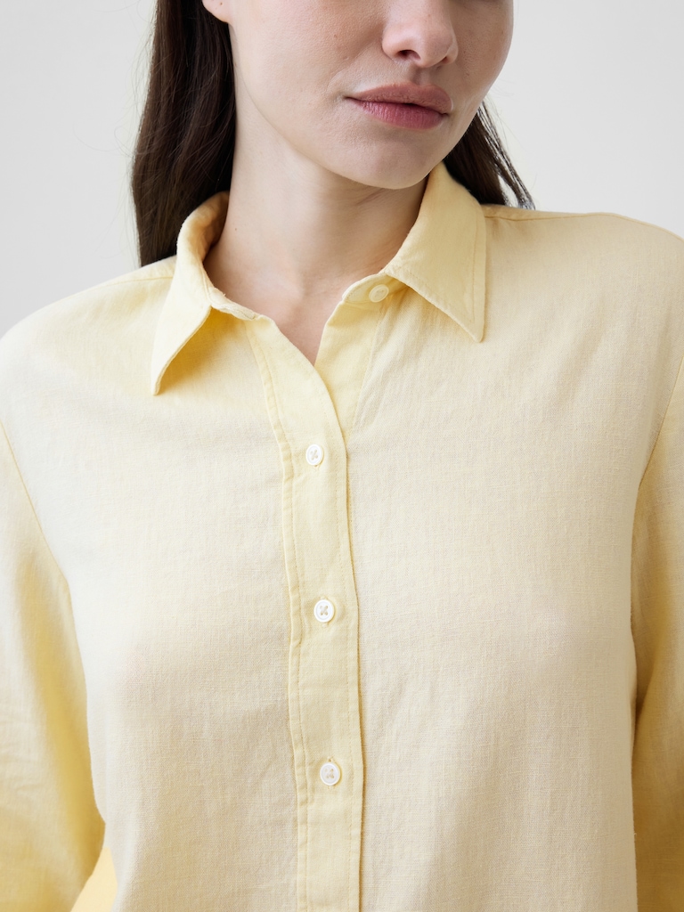 Linen-Blend Easy Shirt