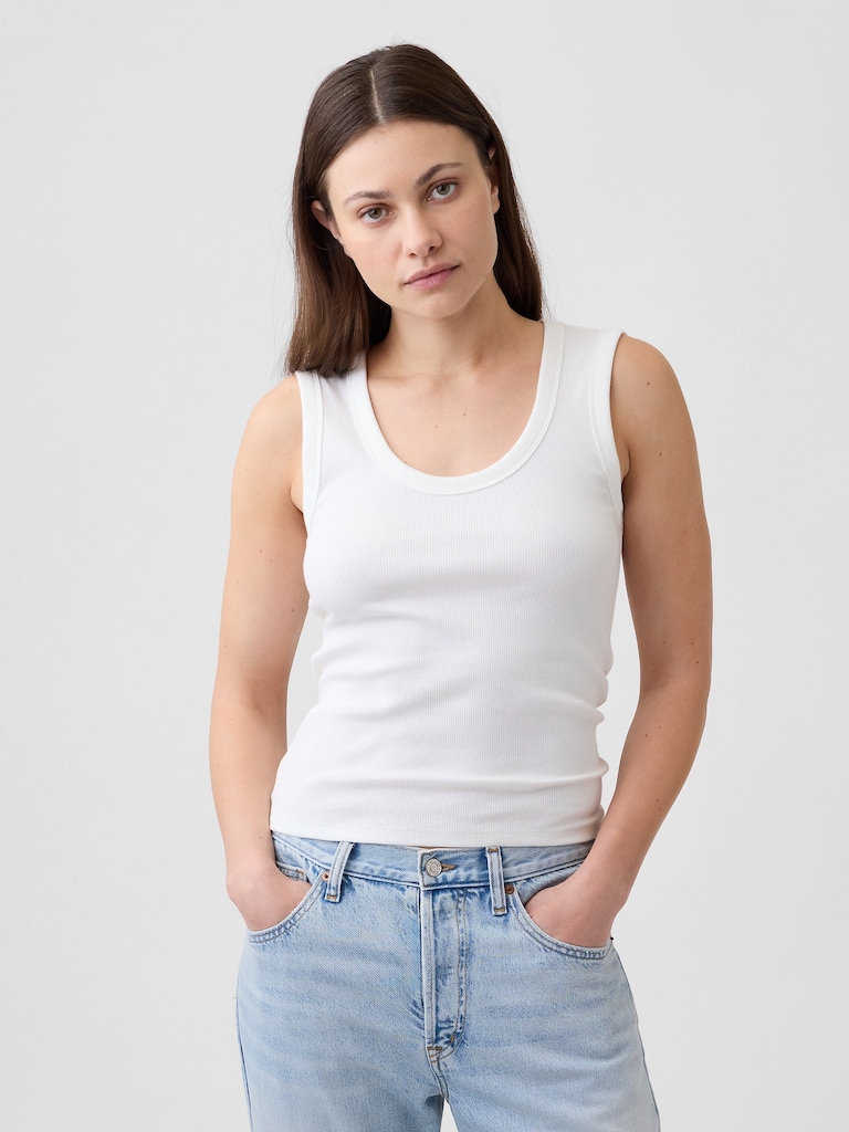 Ribbed Scoopneck Tank Top