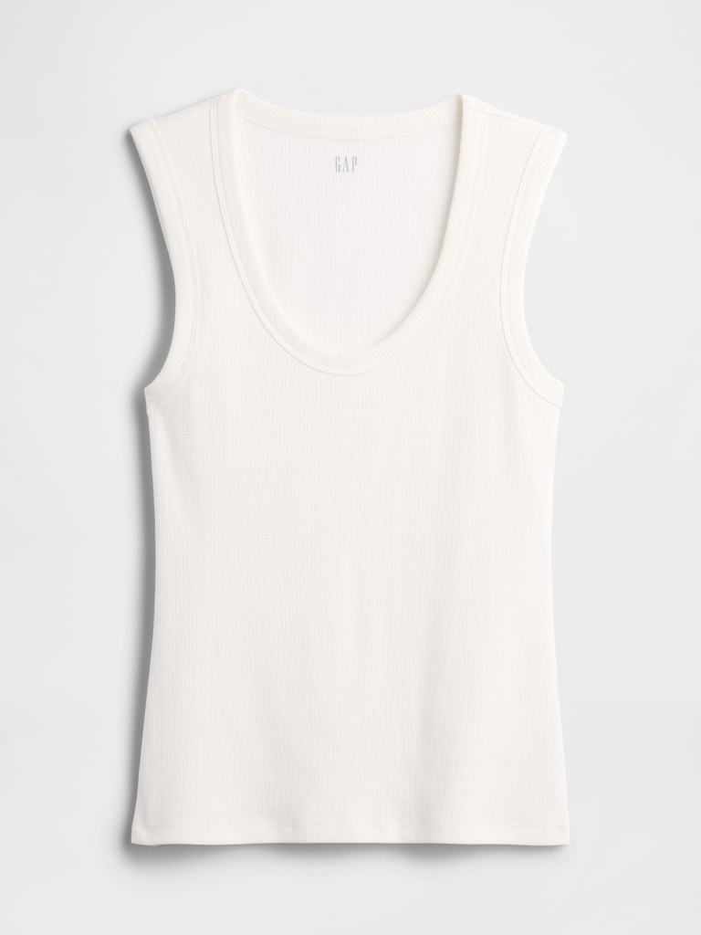 Ribbed Scoopneck Tank Top