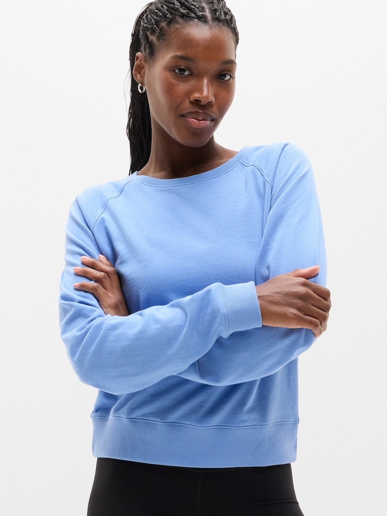 Airy Cotton Terry Crew Sweatshirt