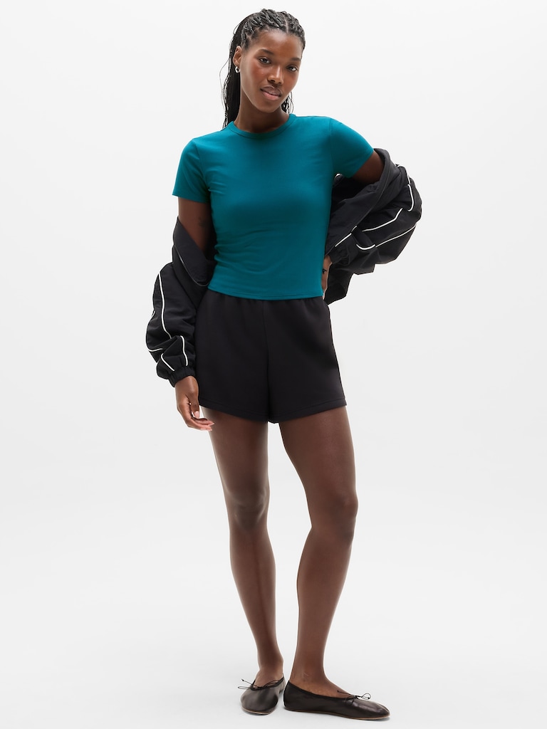 Signature Rib Crop Tee