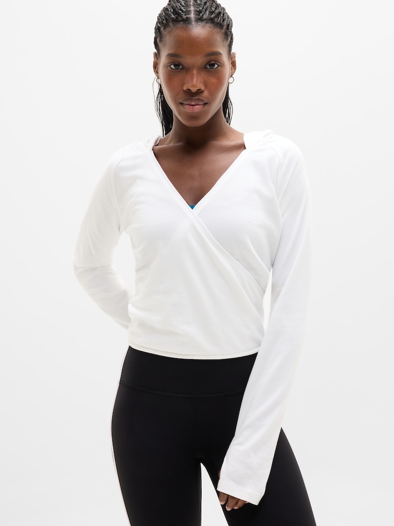 Airy Cotton Terry Wrap Hoodie