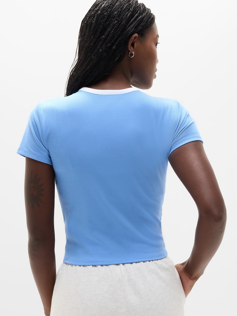 Signature Rib Crop Tee