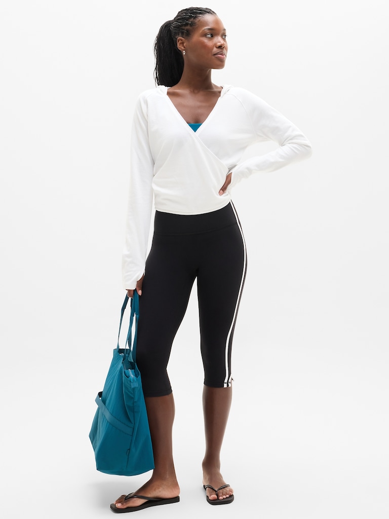 Airy Cotton Terry Wrap Hoodie