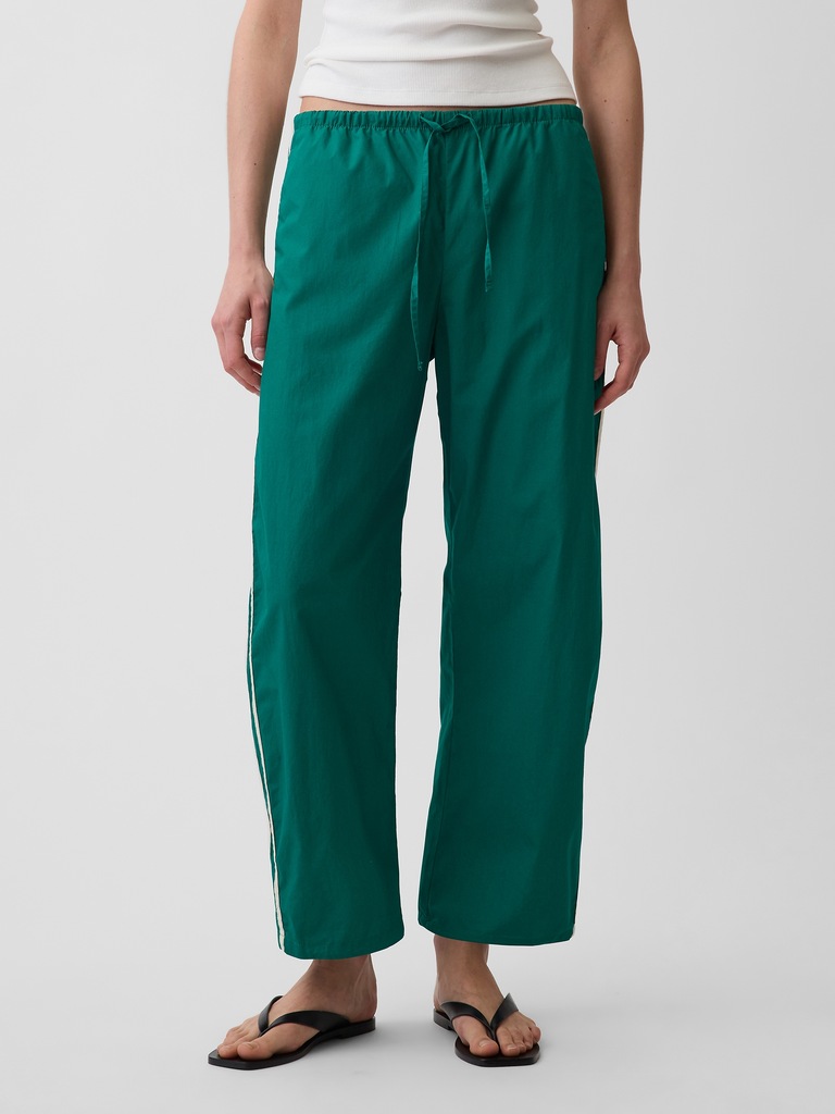 Organic Cotton Poplin Relaxed Easy Stripe Pants