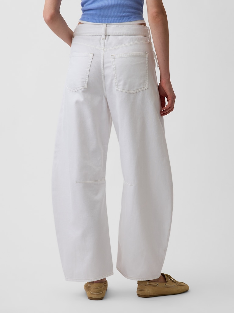 High Rise UltraSoft Belted Horseshoe Jeans